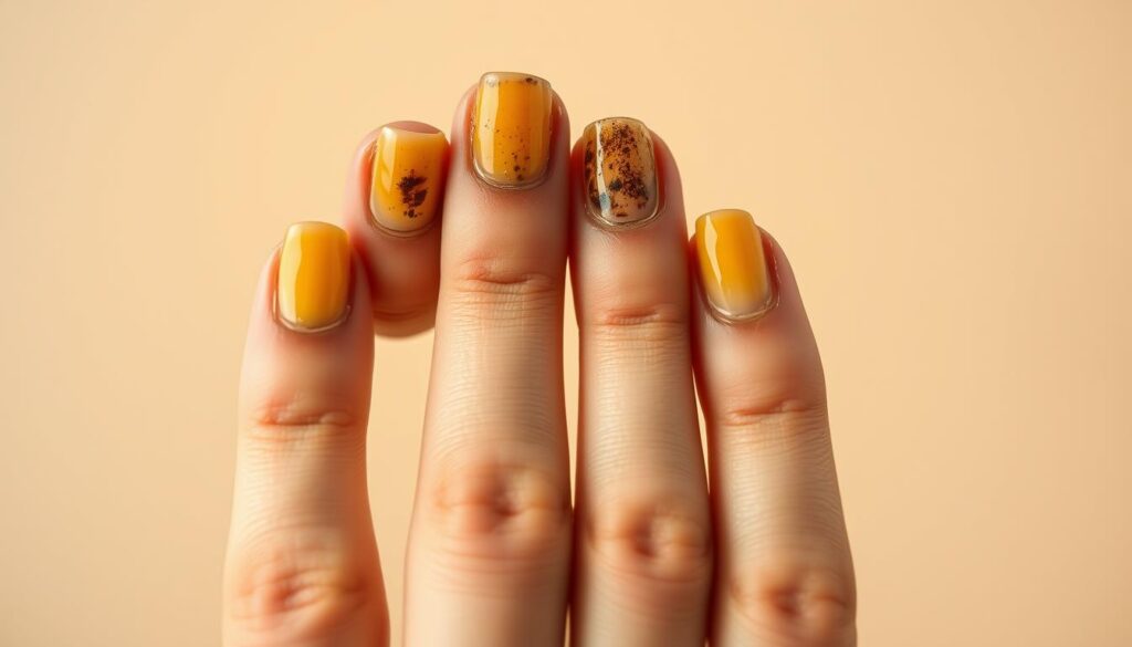 Unhas amareladas