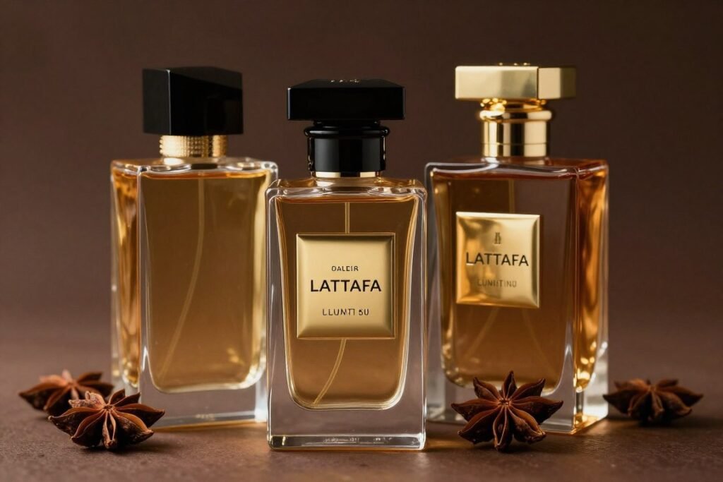 Lattafa perfumes em estilo editorial
