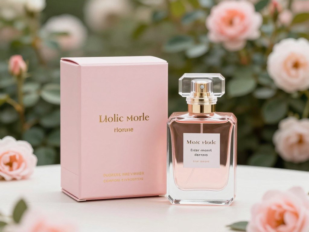 Embalagem rosa do perfume Yara