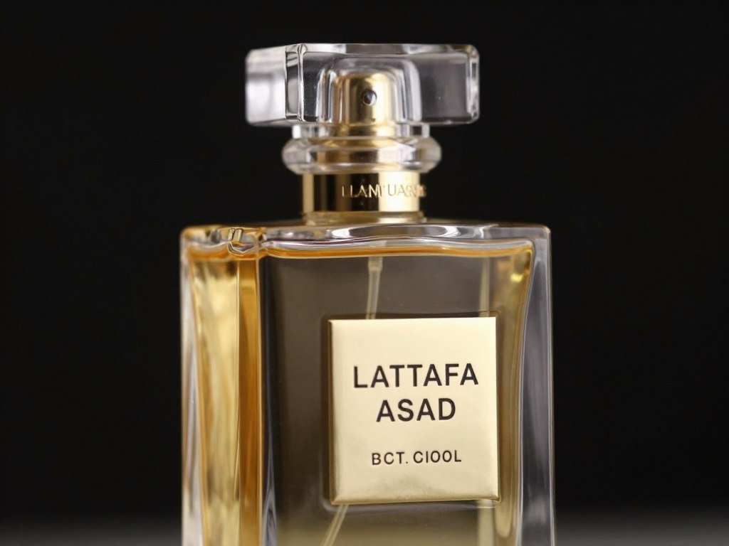 Frasco Lattafa Asad com luz dourada