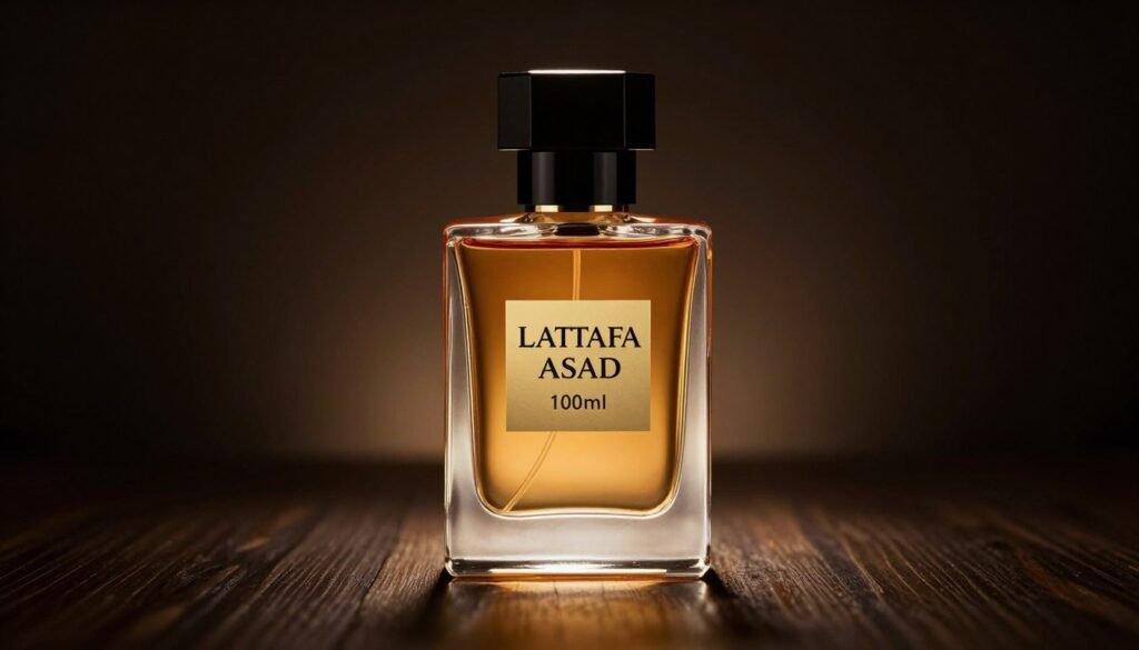 Lattafa Asad com reflexos âmbar