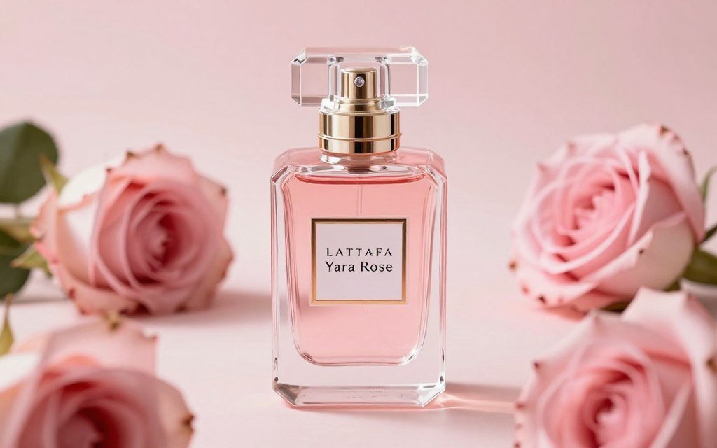 Perfume Feminino Lattafa Yara Eau de Parfum 100ml em cenário floral